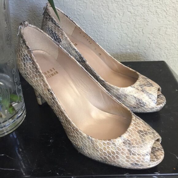 Stuart Weitzman Loopthru Pumps Sneak Leather 5 M‎ - Picture 1 of 7